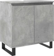 vidaXL betonszürke szerelt fa fürdőszobaszekrény 58x33x60 cm