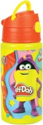 Play-Doh Happy alumínium szívószálas kulacs akasztóval 500 ml