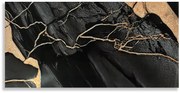 Öntapadós PVC csempepanel, 4db-os csomag, Fekete-sárgásbarna márvány, 30 x 60 cm