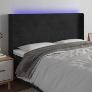 fekete bársony LED-es fejtámla 183x16x118/128 cm