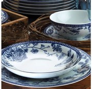 24 darabos étkészlet fehér/kék/porcelán