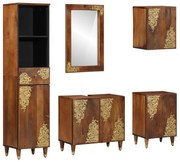 5 darabos fürdőszoba bútor szett Tömör durva mangófából