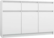 Washington 3S3F Komód Fehér 120 cm