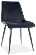 Kim Velvet étkezőszék, fekete