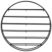 Fekete fali fém bortartó polcos állvány, palackok száma 12 80x80x9 cm Redondo – PT LIVING