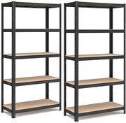 SONGMICS acél polcrendszer 2 db-os, 180x90x40 cm, fekete