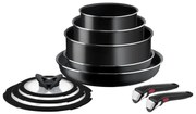 Tefal - Konyhai készlet 10 db INGENIO EASY COOK &amp; CLEAN BLACK