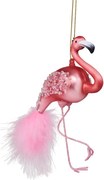 HANG ON üveg karácsonyfadísz flamingó