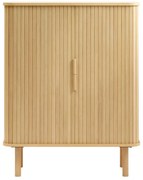 Natúr színű szekrény tolóajtóval, tölgyfa dekorral 113x90 cm Cavo – Unique Furniture