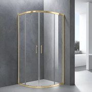 Murcia || Gold íves zuhanykabin 80x80, 190cm, 6mm, NANO