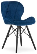 Étkezőszék Lago - kék bársony/fekete