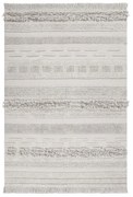 Világosszürke-krémszínű mosható kézi szövésű pamut szőnyeg 140x200 cm Air Natural – Lorena Canals