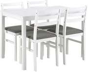 EMILY étkezőasztal szett 4 fehér székkel