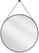 Mexen String kerek fürdőszobai tükör 80 cm, fekete keret - 9854-080-080-000-70