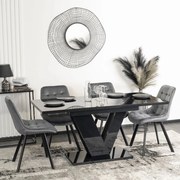 Bővíthető Étkezőasztal Magasfényű Fekete Színben. CLARK 120-160 cm