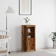 LED világítással ellátott oldalszekrény, öreg fa 41x37x100 cm