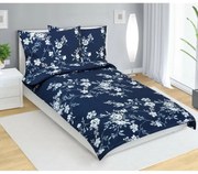 Bellatex Rózsa pamut ágyneműhuzat kék, 140 x 200 cm, 70 x 90 cm