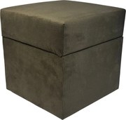 Négyzet alakú nyitható puff finom plüss, kivágásokkal Sötétbarna