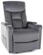 Ikar dönthető bársony fotel szürke