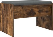 vidaXL Előtér pad párnával Füstölt tölgy 63 x 38 x 40 cm