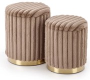 FIDO két puffból álló szett cappuccino / arany