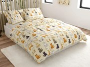 Pamut ágyneműhuzat COLORED CATS BLEND krémszínű Ágyneműhuzat mérete: 70 x 90 cm | 140 x 200 cm