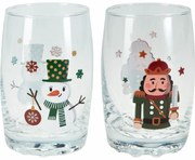 2 db karácsonyi pohár szett Hóember és Diótörő 250ml