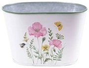 Pipacs virágos ovális bádog kaspó