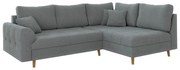 Szürke buklé sarokkanapé (jobb oldali-L alakú) Ariella – Ropez
