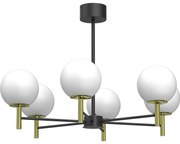 Csillár rúdon  AWINION 6xE27/15W/230V fehér/arany/fekete