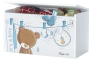 BabyBoo játék doboz, mellkas val vel Teddi maci A fül motívuma, kék és fehér, D19