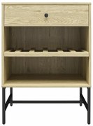 Natúr színű bortartó szekrény borovi fenyő dekorral, palackok száma 6, 60x83 cm Tamlin - Queer Eye