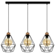 Spot-Light 21822304-Csillár zsinóron DIAMENT 3xE27/60W/230V tölgy