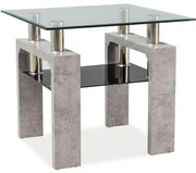 Lisa IV dohányzóasztal, átlátszó / szürke