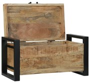 vidaXL Tárolódobozok tárolóval Barna 60 x 30 x 30 cm Tömör mangófa