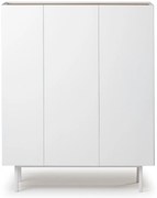 Fehér magas komód tölgyfa dekorral 95x120 cm Arista – Teulat