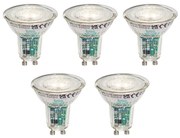 5 darabos intelligens GU10 50 mm-es LED izzókészlet, átlátszó, 4,7 W, 345 lm, 2200-4000K