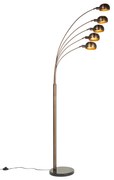 Design állólámpa sötét bronz arannyal 5 lámpás - Sixties Marmo