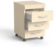 Görgős konténer, 3 fiókos, MAYAH Freedom SV-18, juhar (IBXK18J)