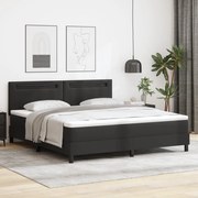 Ágykeret matraccal matracmal Fekete 180 x 200 cm Műbőr