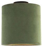 Mennyezeti lámpa bársony árnyékolóval zöld arannyal 25 cm - Combi fekete