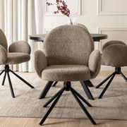 Fortó Étkezőszék Barna Bouclé Kárpittal. MUSSO