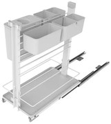 Konyhai fémrács, 300mm, króm, fenéklapra szerelhető szelektív tároló, Shéf fiók, teljes kihúzás, csillapított záródás, rejtett fióksín, SIGE 094G