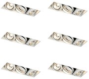 6 darabos süllyesztett spotlámpa szett fehér GU10 AR70 Trimless 3-Lights - Oneon