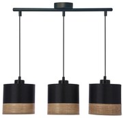Candellux Csillár zsinóron PORTO 3xE27/60W/230V fekete/barna CA0880