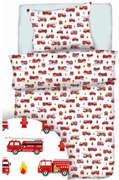 Tűzoltók gyerek pamut ágyneműhuzat TiaHome - 1x Párna 90x70cm, 1x Paplan 140x200cm