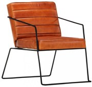 sárgásbarna valódi bőr karosszék