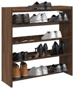 barna tölgy színű szerelt fa cipőtartó 80x25x81 cm