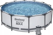 Bestway medence szerkezettel 3,66 x 1,22 m világos szürke szett