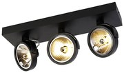 Design spotlámpa fekete állítható 3-lámpás - Go